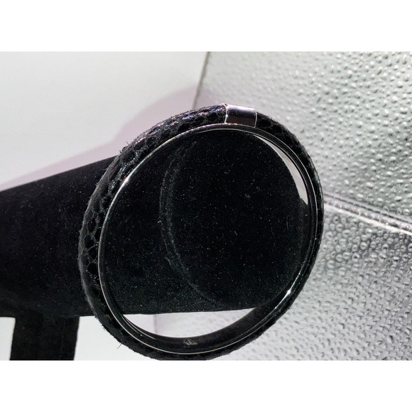 Following Leather Cross-Stich 3 1/8" Wide Bangle Bracelet! - Picture 6 of 9